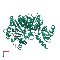 PDB entry 1mdf coloured by chain, top view.