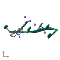 PDB entry 1mdg coloured by chain, front view.