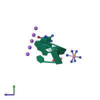 PDB entry 1mdg coloured by chain, side view.