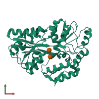 PDB entry 1mdq coloured by chain, front view.