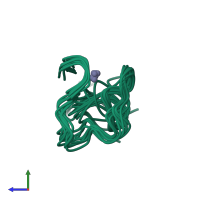PDB entry 1med coloured by chain, ensemble of 11 models, side view.