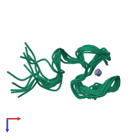 PDB entry 1med coloured by chain, ensemble of 11 models, top view.
