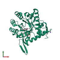 PDB entry 1mei coloured by chain, front view.