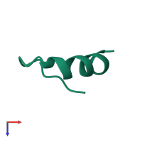 PDB entry 1meq coloured by chain, top view.