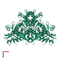 Adenylosuccinate synthetase isozyme 1 in PDB entry 1mf0, assembly 1, top view.