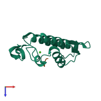 PDB entry 1mf4 coloured by chain, top view.