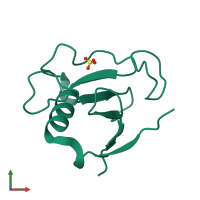 PDB entry 1mgr coloured by chain, front view.