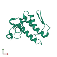 PDB entry 1mh7 coloured by chain, front view.