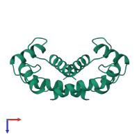 Protein S100-B in PDB entry 1mho, assembly 1, top view.