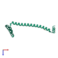 PDB entry 1mi7 coloured by chain, top view.