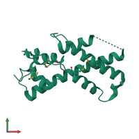 PDB entry 1mij coloured by chain, front view.