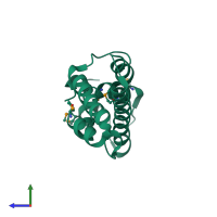 PDB entry 1mij coloured by chain, side view.