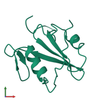 PDB entry 1mil coloured by chain, front view.