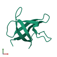 PDB entry 1mjc coloured by chain, front view.