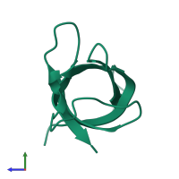 PDB entry 1mjc coloured by chain, side view.