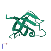 PDB entry 1mjc coloured by chain, top view.