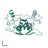 PDB entry 1mjk coloured by chain, front view.