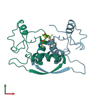 PDB entry 1mjl coloured by chain, front view.