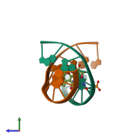 PDB entry 1mk6 coloured by chain, side view.