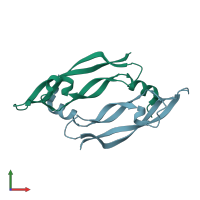 PDB entry 1mkk coloured by chain, front view.