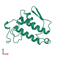 PDB entry 1mku coloured by chain, front view.