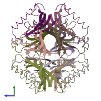 PDB entry 1mli coloured by chain, side view.