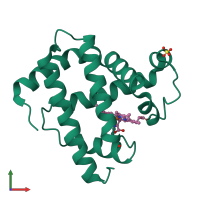 PDB entry 1mln coloured by chain, front view.