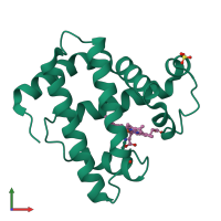 PDB entry 1mlr coloured by chain, front view.