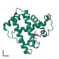 PDB entry 1mlu coloured by chain, front view.