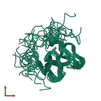 PDB entry 1mm3 coloured by chain, ensemble of 20 models, front view.