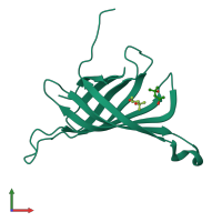 PDB entry 1mm9 coloured by chain, front view.