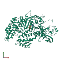 PDB entry 1mma coloured by chain, front view.