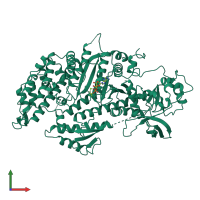 PDB entry 1mmd coloured by chain, front view.
