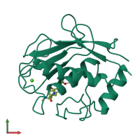 PDB entry 1mnc coloured by chain, front view.