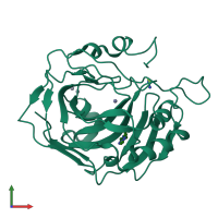 PDB entry 1moo coloured by chain, front view.