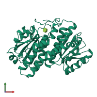 PDB entry 1mor coloured by chain, front view.