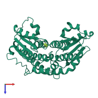 PDB entry 1mor coloured by chain, top view.