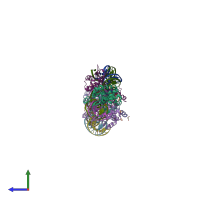 PDB entry 1mow coloured by chain, side view.