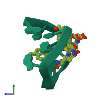 PDB entry 1mp7 coloured by chain, ensemble of 9 models, side view.