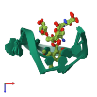 PDB entry 1mp7 coloured by chain, ensemble of 9 models, top view.
