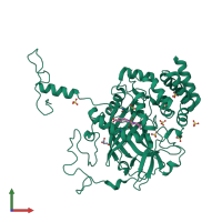 PDB entry 1mqf coloured by chain, front view.