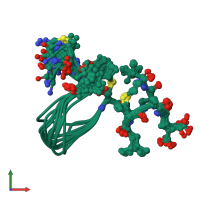 PDB entry 1mqx coloured by chain, ensemble of 12 models, front view.