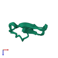 PDB entry 1mr0 coloured by chain, ensemble of 40 models, top view.