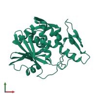 PDB entry 1mrj coloured by chain, front view.