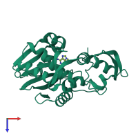 PDB entry 1mrj coloured by chain, top view.