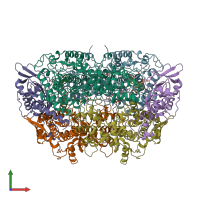 PDB entry 1mro coloured by chain, front view.