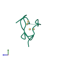 PDB entry 1mrt coloured by chain, side view.