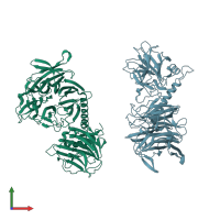 PDB entry 1ms4 coloured by chain, front view.