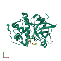 PDB entry 1ms6 coloured by chain, front view.