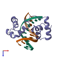 PDB entry 1mse coloured by chain, top view.